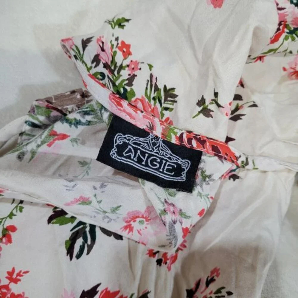 Angie Deep V-Neck Floral Cottagecore Boho Mini Dress - Size Small - Picture 6 of 9